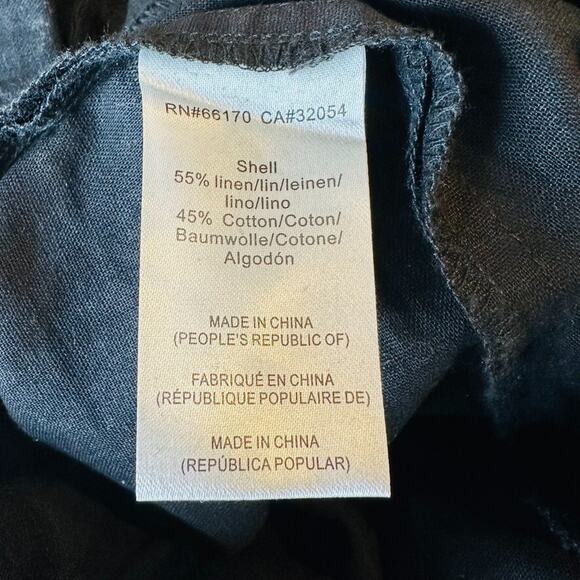 Hutch Bow Front Jumpsuit Womens L Black Linen Crop Preppy Quiet Luxury City Boho - Picture 9 of 11